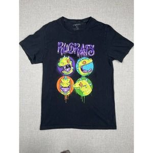 Nickelodeon Reptar TShirt Unisex Men’s Medium Black Purple Short Sleeve Rugrats